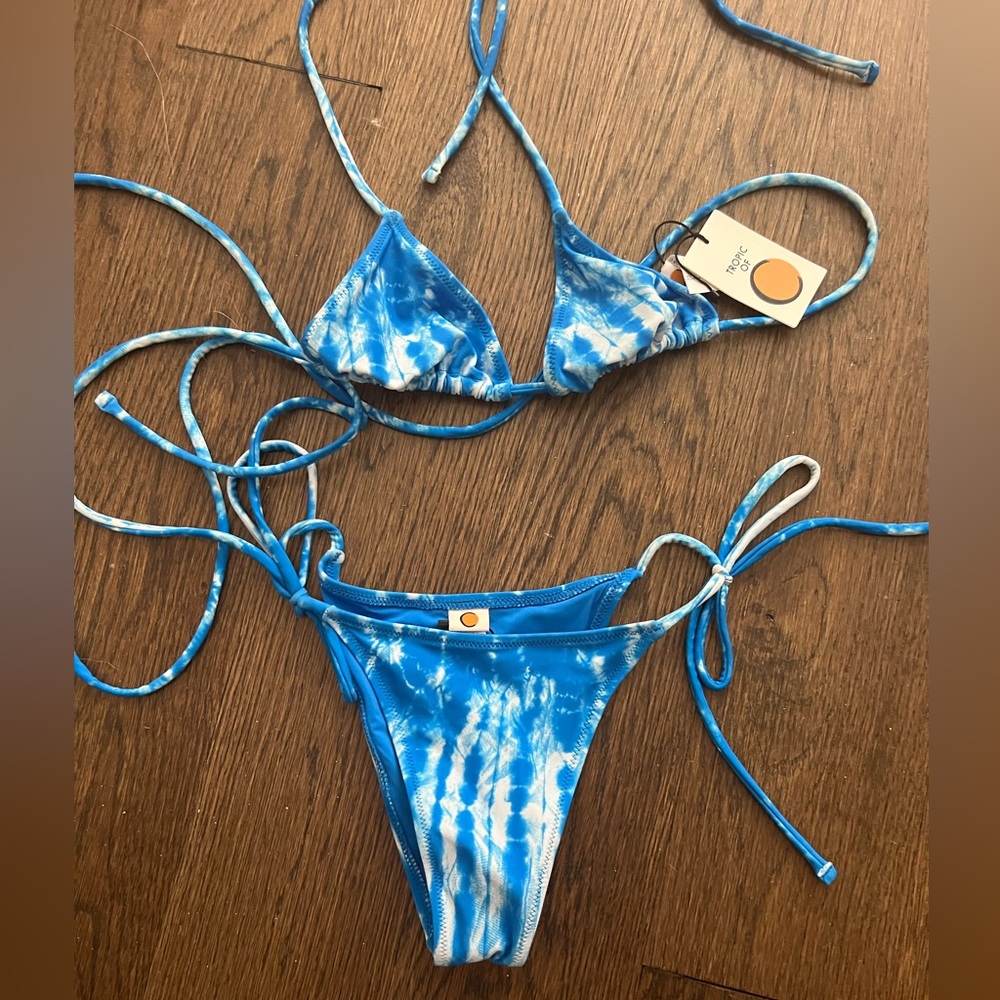 Tropic of C Praia Bikini Size S Mystic Blue (Set) NWT